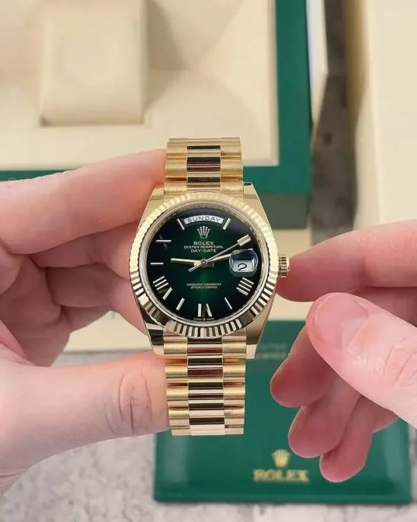 ROLEX DAY DATE GOLD DARK GREEN DAIL - Image 2