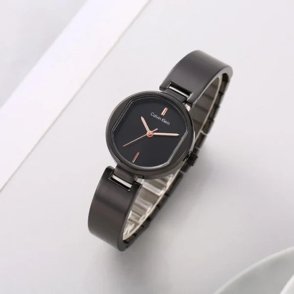 Calvin Klein Women’s Black Dial Watch – Sleek Stainless Steel Design