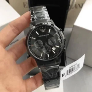 Armani Ar2453 Silver Black Dial Metal