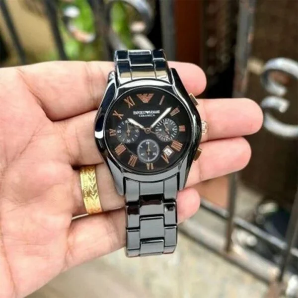 Armani Ceramica Black Copper Metal Watch - Image 4