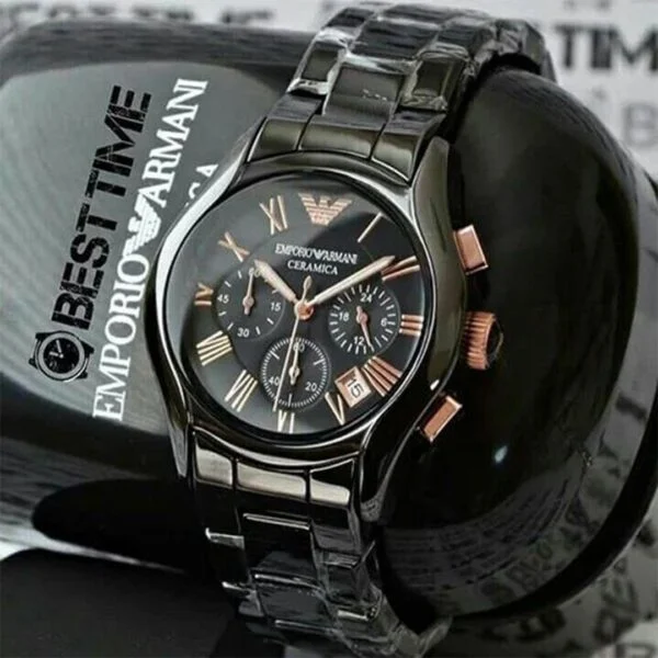 Armani Ceramica Black Copper Metal Watch - Image 3
